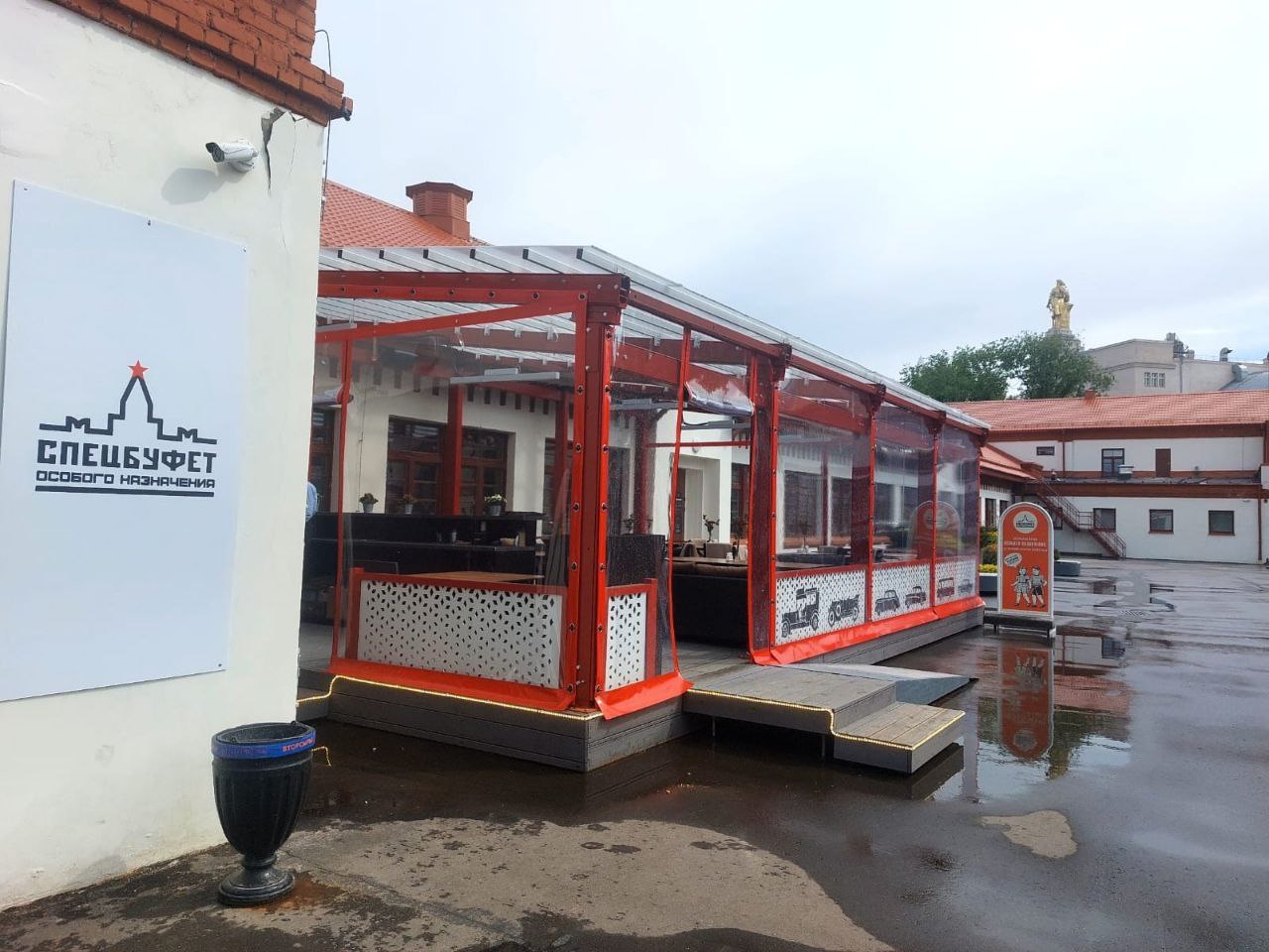 ПВХ шторы для летней террасы кафе в Гавриловом Посаде