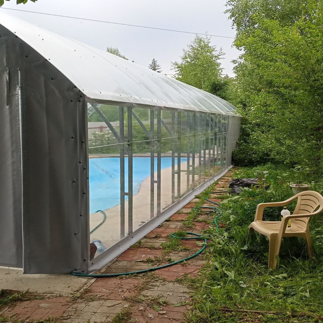 Мягкое остекление павильона с бассейном в Гавриловом Посаде